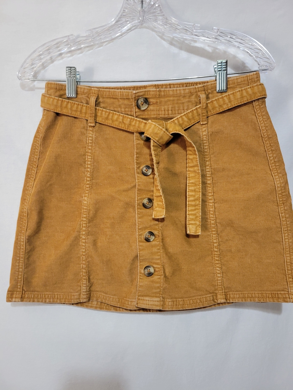 American Eagle Outfitters Womens 2 Camel Button-Front Corduroy Mini Skirt
